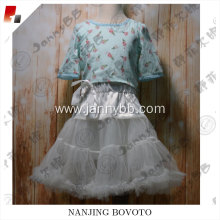 kids wholesale tutu white bowknot skirt